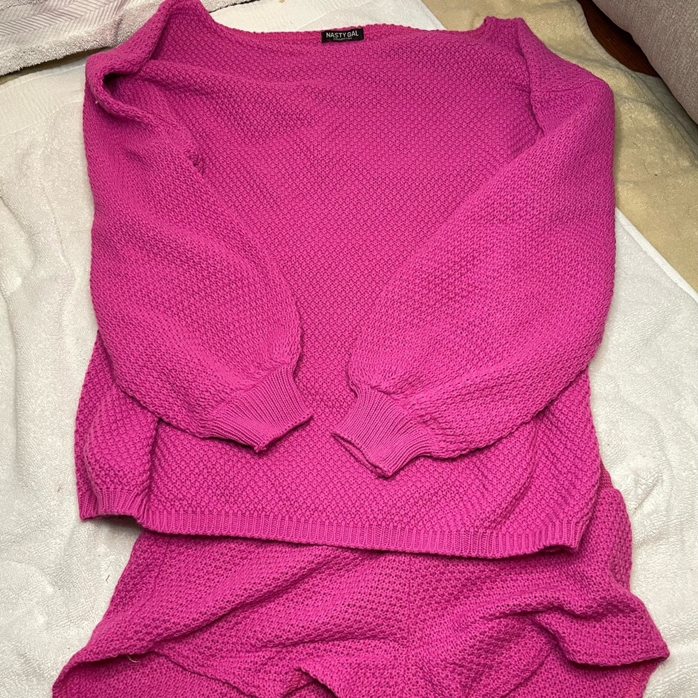 Hot pink sweater set